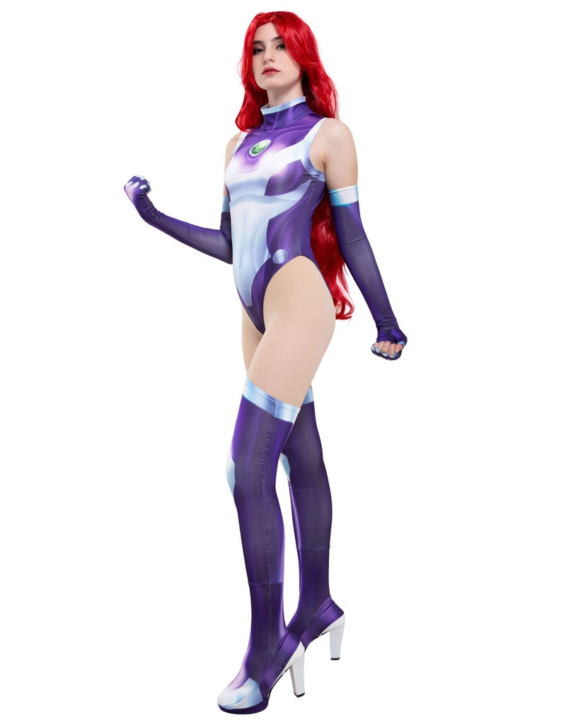Cosplay.fm Women's Super Speed Cosplay 3D Printed Bodysuit Costume (M, Purple) - Image 2